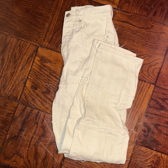 PACSUN Cream Colored Patchwork Dad Jean - Picture 1 of 13